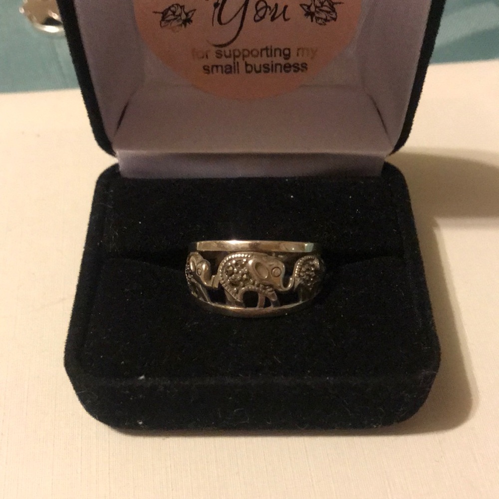 Sterling Silver Marcasite Elephant Ring